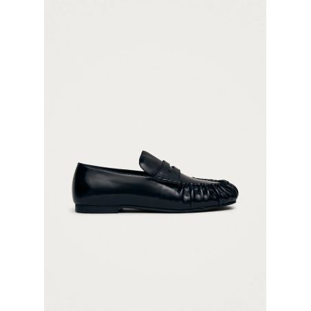 Aven Black Leather Loafers